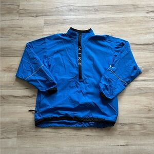 Vintage Nike Royal Blue Windbreaker Anorak with Black Trim Made in Philippines
